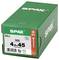 Green SPAX screw box labeled 4.5 x 45, 500-count, made in Germany, with a screw illustration on the front.