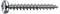 Metal screw with a large round head and sharp threaded shaft, shown in side view on a white background.
