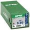 Green SPAX screw box labeled '500' and '5x60', with a front panel showing product details and a screw illustration.<br>