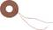 A large reddish-brown coil or spool with two thin wires extending to the right on a white background.