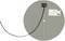 Circular RFID/NFC antenna coil with a black wire and small connector attached, shown on a white background.