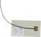 Rectangular mirror heating pad with a black power cable attached to one corner and a label showing '140 mm x 245 mm', '24 V / 5 W', 'IP X4'.