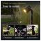STEINEL 24V garden light system ad showing an illuminated stake light and three installation steps: place, connect, and plug in.