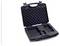 Open black hard case with foam interior and molded compartments, shown empty on a white background.