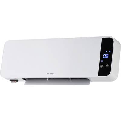White wall-mounted BE COOL air conditioner with digital display showing 08 and control buttons on the right side.