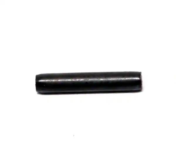 Black cylindrical rod lying horizontally on a white background.