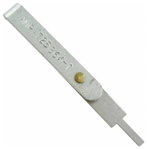 Metal AMP 725864-1 electrical connector terminal shown on a white background.