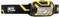Black and yellow Petzl Aria 1 headlamp with elastic strap, shown front-on on a white background.