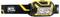 Petzl ARIA 2R headlamp with adjustable strap and two front LED lights, shown in black and yellow.<br>