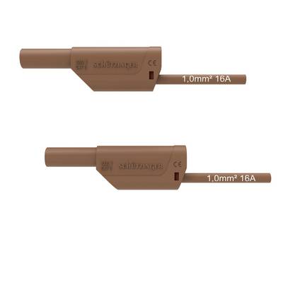 Two brown Schuetzinger electrical connector plugs shown on a white background, each labeled '1,0mm² 16A'.