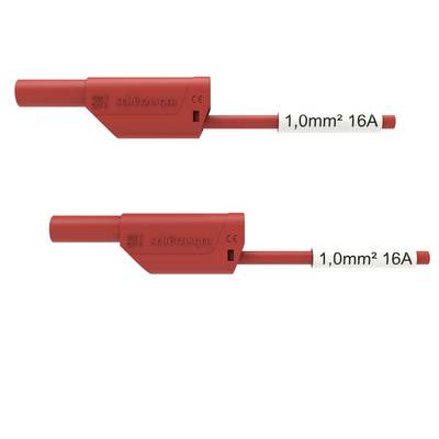 Two red electrical connector plugs with labeled leads reading '1,0mm² 16A' on a white background.<br>