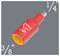 Red 3/8-inch to 1/4-inch socket adapter shown on a gray background with size labels 3/8 and 1/4.<br>