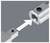 Close-up of two metal parts aligning, with a white arrow indicating one piece should slide into the other.