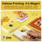 Ad for Zink zero-ink printing: 'Inkless Printing. It’s Magic!' with a portable printer making peel-and-stick photos for journals, scrapbooks, and lockers.