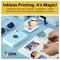 Ad for ZINK inkless printing shows a portable photo printer and peel-and-stick photo prints, with text 'Inkless Printing. It’s Magic!' and 'Transform your wall – journal – scrapbook – locker'<br>