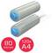 Two cylindrical filter cartridges with blue end caps, labeled 80 micron and 120x A4, shown in a product-style illustration.