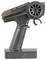 Black handheld remote control with a large wheel and trigger, shown on a white background.