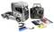 RC Scania truck model kit with controller, battery, charging cable, and instruction sheet<br>