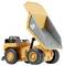 Toy dump truck with raised orange bed, shown on a white background.