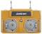 Orange AMEWI remote controller with two joysticks and antennae, showing forward/backward and left/right steering controls.