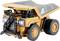 Orange AMEWI remote-controlled dump truck toy with headlights on, shown on a white background.<br>