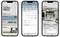 Three mobile app screens for a safescan device management app: home dashboard for Jonathan Williams, count management list, and devices list with connection status.