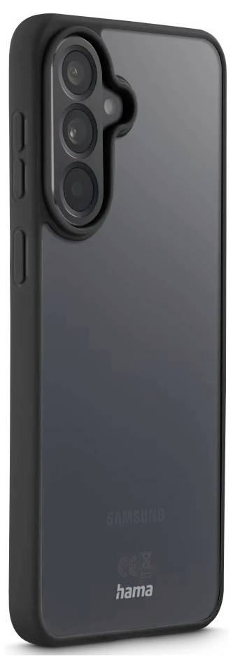 Black Samsung phone case with raised triple-camera cutout and side button covers, shown on a white background.