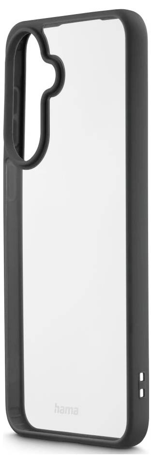 Black protective phone case with a clear back and large cutout for the camera and side buttons.
