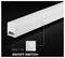 White linear light fixture with a built-in on/off switch, shown close up with a callout and the text 'BUILT-IN ON/OFF SWITCH'.