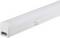 White fluorescent light fixture with built-in switch and power socket, shown on a white background.