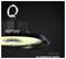 Industrial LED high-bay light with die-cast aluminum body and hanging ring, shown against a dark background.
