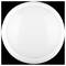 Blank white circular plate or tray on a black background, centered and viewed from above.