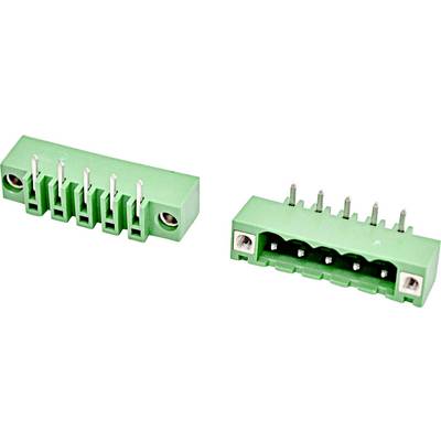 Two green rectangular electrical connectors with multiple metal pins, shown from two angles on a white background.