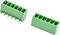 Two green rectangular multi-pin terminal blocks shown at angles on a white background.