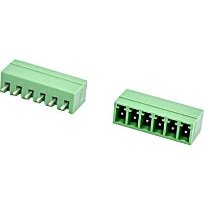 Two green electrical wire connector blocks with multiple metal pin slots, shown on a white background.