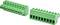 Two green pluggable terminal block connectors shown at an angle on a white background.