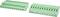 Two green multi-pin electrical terminal block connectors on a white background.