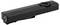 Black rectangular speaker or soundbar with textured sides and a circular control on one end, shown on a white background.