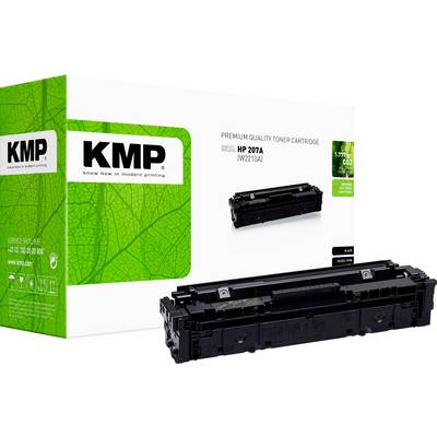 KMP premium quality toner cartridge packaging and product image for HP 207A/W2210A, showing a black printer toner cartridge.