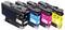 Four KMP ink cartridges in black, cyan, magenta, and yellow, shown side by side on a white background.