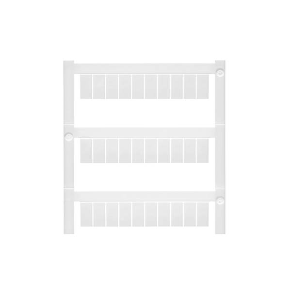 White plastic shelving rack frame with three horizontal tiers on a plain white background.