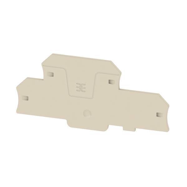 Beige plastic mounting bracket with slots and tabs, shown on a white background.