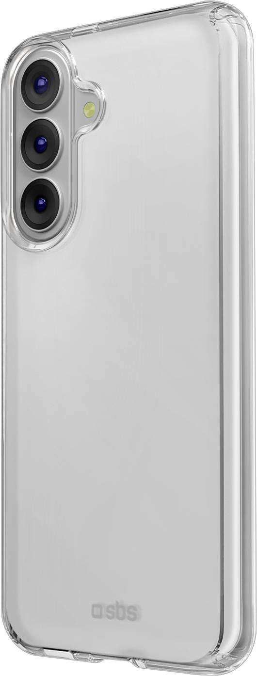 Clear protective phone case with three rear camera cutouts and an 'asbs' logo at the bottom.