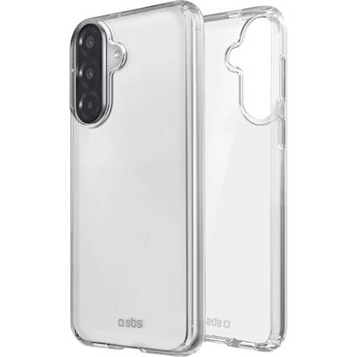 Clear smartphone protective case shown front and back, with camera cutout and raised edges.