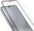 Two overlapping smartphone screen protectors, one clear and one dark-framed, shown angled on a white background.