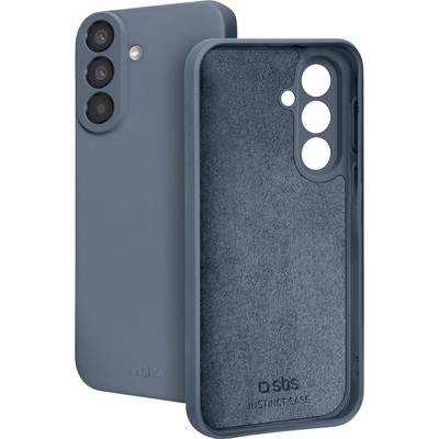 Blue smartphone case shown front and back, with raised camera cutouts and textured interior, labeled 'SBS Instinct Case'.