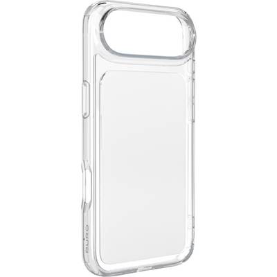 Transparent protective phone case with raised edges and a clear back panel, shown in a simple product view.