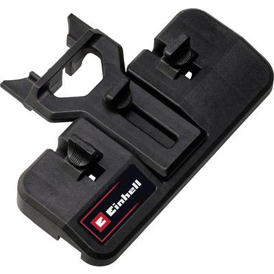 Black Einhell plastic mounting bracket with adjustable clamps and logo, shown isolated on a white background.