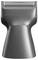 Electric shaver with a wide foil head and dark gray tapered handle, shown against a white background.