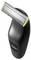 Black electric foil shaver with a silver cutting head and small illuminated display on the handle.